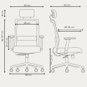Silla ergonómica XXL Niza negra con cabezal. Norma UNE EN 1335 | Laoficinaonline