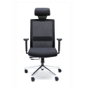 Silla ergonómica XXL Niza negra con cabezal. Norma UNE EN 1335 | Laoficinaonline