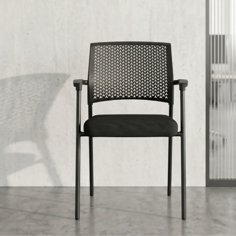 Silla Manila en negro o blanco, perfecta para espera y silla fija de oficina.