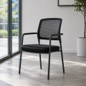 Silla fija confidente en blanco o negro para oficina Nairobi de Euromof