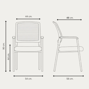 Silla fija Nairobi apilable para oficina y colectividades | Laoficinaonline