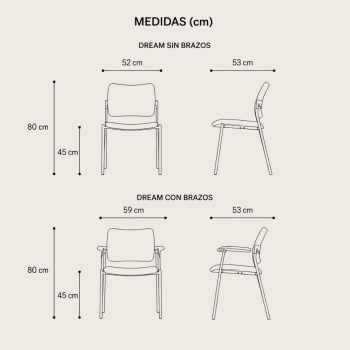Silla fija Dream apilable para oficina y colectividades | Laoficinaonline
