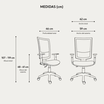 Silla Polo con brazos fijos y respaldo de malla | Laoficinaonline