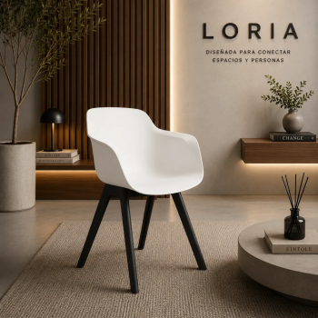 Silla Loria toda en polipropileno, moderna y apta para exterior cubierto. Fabricación nacional por Somomar.