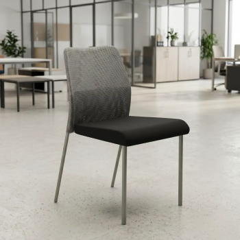 Silla fija Fram con respaldo de malla y asiento tapizado | Laoficinaonline