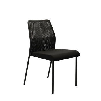 Silla fija Fram con respaldo de malla y asiento tapizado | Laoficinaonline