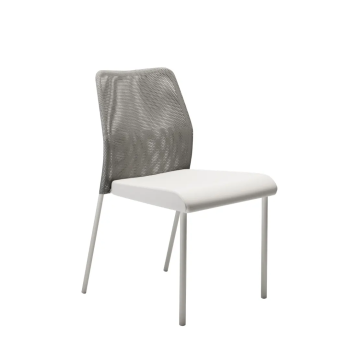 Silla fija Fram con respaldo de malla y asiento tapizado | Laoficinaonline