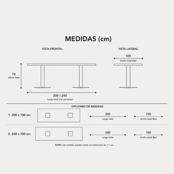 Mesa de reunión rectangular con base cuadrada EURO | Laoficinaonline