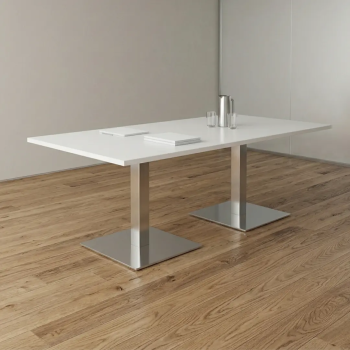 Mesa de reunión rectangular con base cuadrada EURO | Laoficinaonline