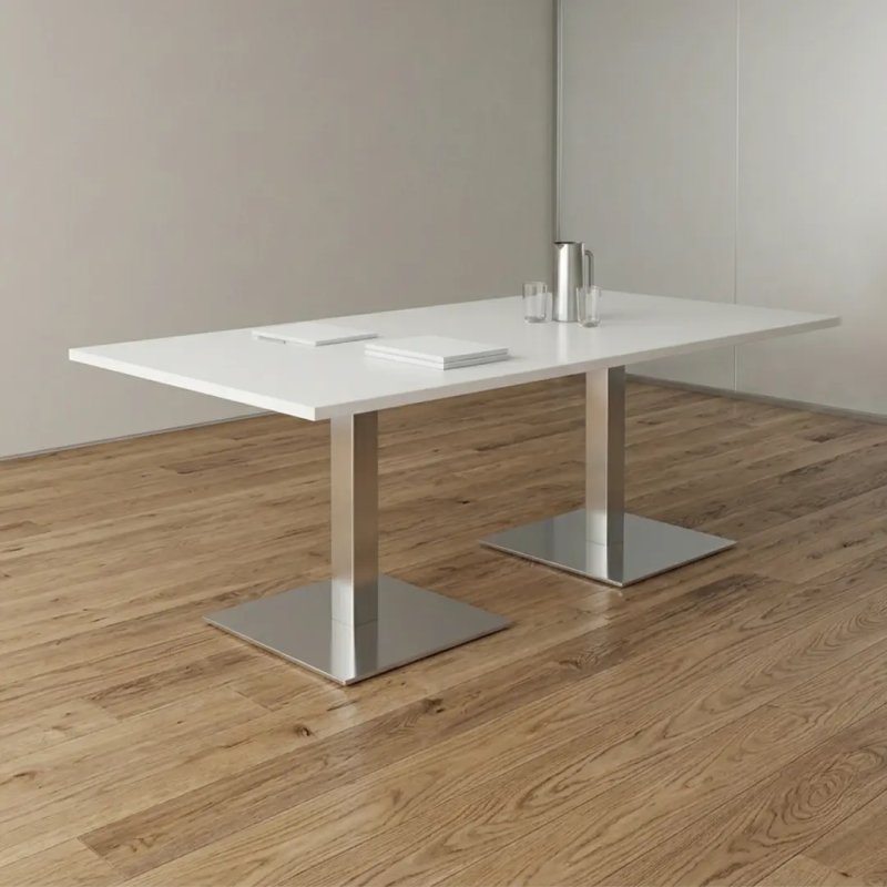 Mesa de reunión rectangular con base cuadrada EURO | Laoficinaonline