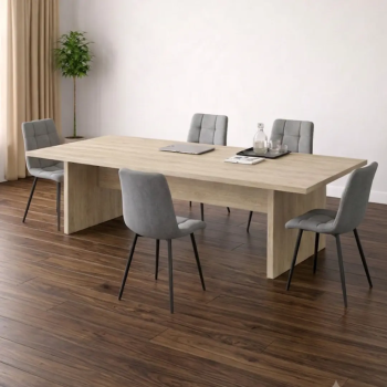 Mesa de reunión rectangular EURO con base panel en H | Laoficinaonline