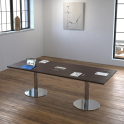 Mesa de reunión rectangular EURO con base cilíndrica | Laoficinaonline