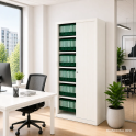Armario metálico monoblock de persiana altura 198 cm. | Laoficinaonline