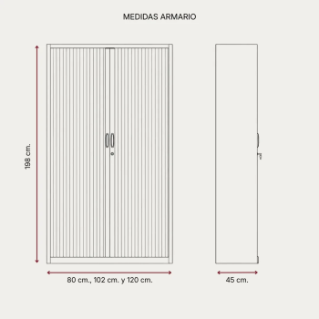 Armario metálico monoblock de persiana altura 198 cm. | Laoficinaonline