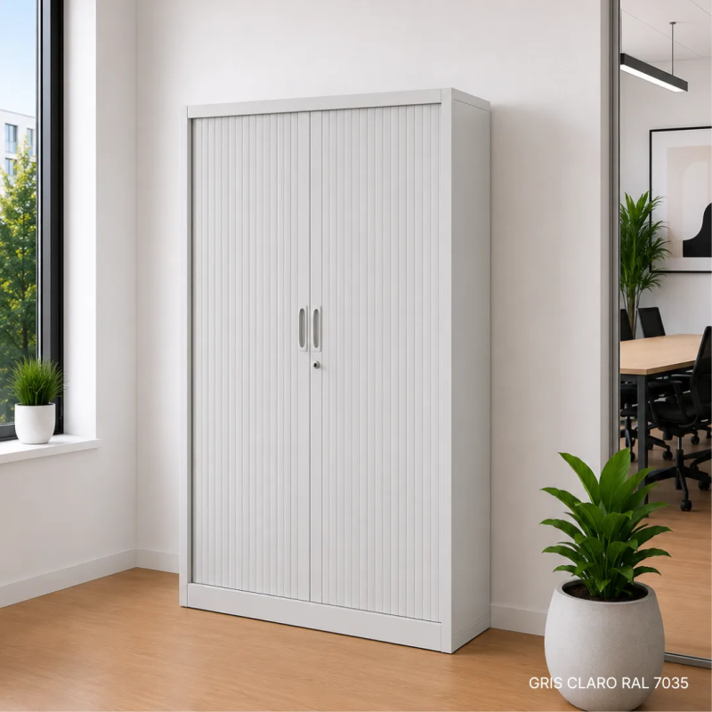 Armario metalico de puertas de persiana vertical con cerradura de Gapsa