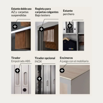 Armario metálico de persiana gris RAL 7035 entrega rápida | Laoficinaonline