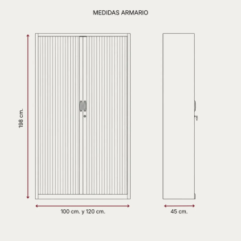 Armario metálico de persiana gris RAL 7035 entrega rápida | Laoficinaonline