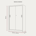 Armario metálico con puertas correderas 198 cm | Laoficinaonline