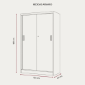 Armario metálico puertas correderas 180x100 cm | Laoficinaonline