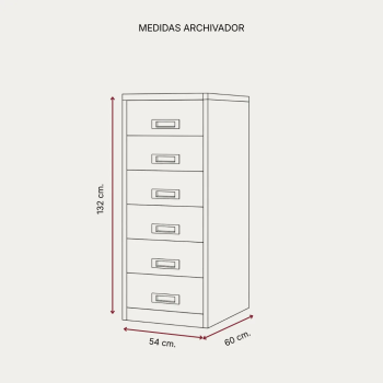 Archivador metálico 6 cajones para fichas | Laoficinaonline