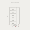 Archivador metálico 6 cajones para fichas | Laoficinaonline