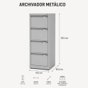 Archivador metálico de 4 cajones para carpetas colgantes | Laoficinaonline