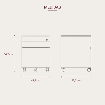 Cajonera metálica con ruedas | Portalápices y archivador | Laoficinaonline