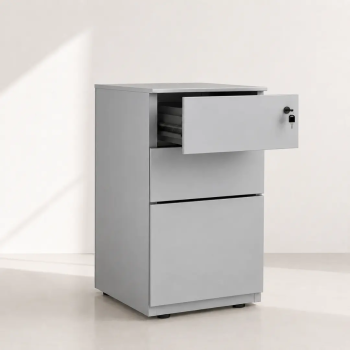 Cajonera metálica 2 cajones y archivador de Gapsa en gris aluminio ral 9006