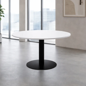 Mesa redonda de reunión Ø110 cm. pie metal | Laoficinaonline