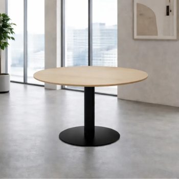 Mesa redonda de reunión Ø110 cm. pie metal | Laoficinaonline