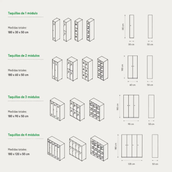 Taquillas metálicas monoblock TAK | Vestuarios y empresas | Laoficinaonline