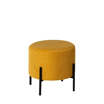 Puf redondo Herman tapizado Ø40 cm con patas metálicas | Laoficinaonline