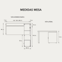 Mesa de despacho Hebe con mueble auxiliar | Laoficinaonline