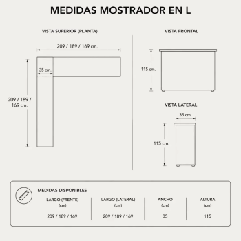 Mostrador en L Enter sin mesa para recepción | Laoficinaonline