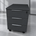 Cajonera 3 cajones con ruedas y cerradura para oficina | Laoficinaonline