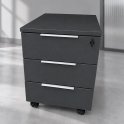 Cajonera 3 cajones con ruedas y cerradura para oficina | Laoficinaonline