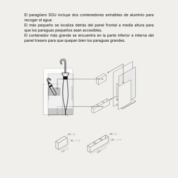 Paragüero Sou de diseño de suelo o pared, perfecto para empresas |  Laoficinaonline