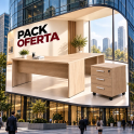 Oferta muebles oficina mesa escritorio, ala y cajonera