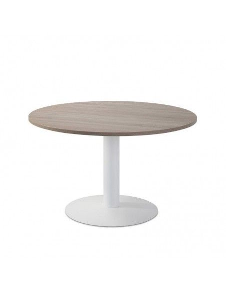Mesa de reunión redonda operativa en olmo