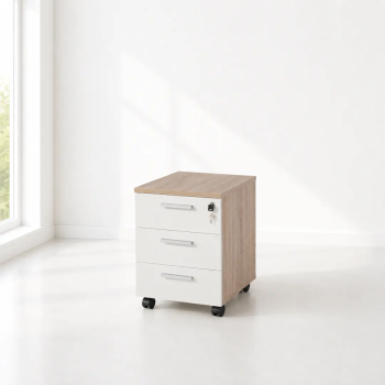 Cajonera oficina 3 cajones serie G3 de jgorbe en olmo y blanco