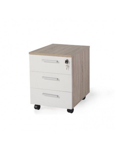 Cajonera oficina 3 cajones serie G3 de jgorbe en olmo y blanco Cajonera oficina 3 cajones serie G3 de jgorbe en olmo y blanco