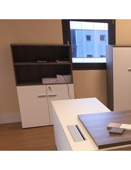 Armario oficina madera mediano serie G3 de jgorbe en nebraska y blanco