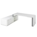 Mesa despacho con mueble auxiliar serie Omega de JGorbe en blanco