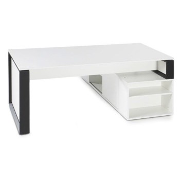 Mesa despacho con mueble auxiliar serie Omega de JGorbe en blanco