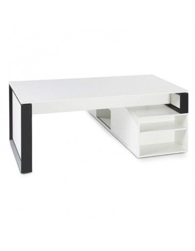Mesa despacho con mueble auxiliar serie Omega de JGorbe en blanco