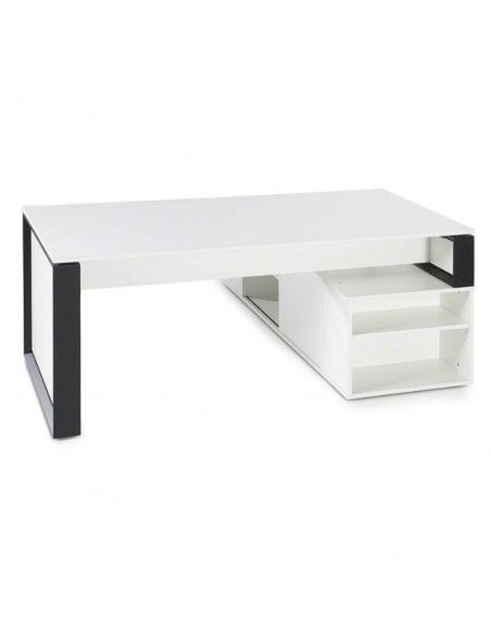 Mesa despacho con mueble auxiliar serie Omega de JGorbe en blanco