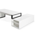 Mesa despacho con mueble auxiliar serie Omega de JGorbe en blanco