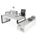 Mesa despacho con mueble auxiliar serie Omega de JGorbe en blanco