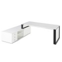 Mesa despacho con mueble auxiliar serie Omega de JGorbe en blanco