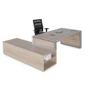 Mesa despacho con mueble auxiliar serie Omega de JGorbe en olmo